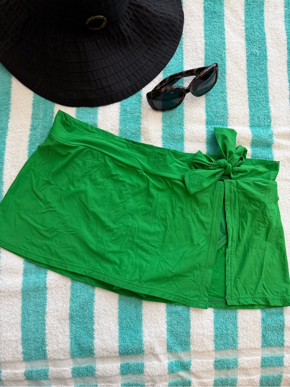 Tommy Bahama Bright Green Swim Skirt with Side Tie Detail